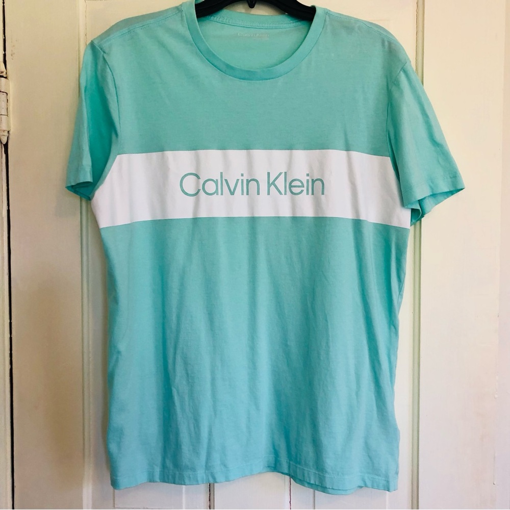 Calvin Klein Mint Green Tee with White Logo